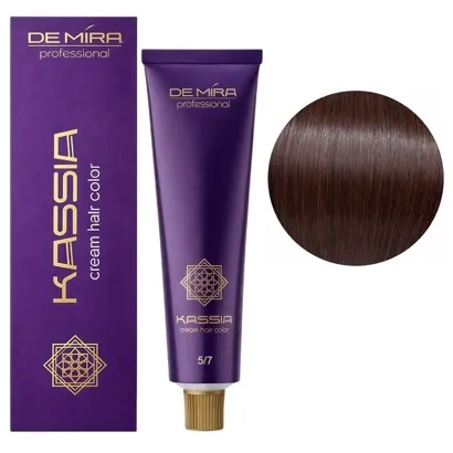 5/7 Середньо-каштановий  коричневий Крем-фарба перманентна, 90 мл Cream hair color KASSIA DEMIRA Professional