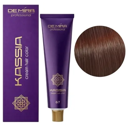 6/7 темний блондин коричневий Крем-фарба перманентна, 90 мл Cream hair color KASSIA DEMIRA Professional