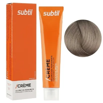 8/1 світлий блондин попелястий Стійка крем-фарба для волосся, 60 мл CREME Permanent Hair Color Subtil