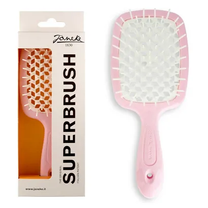 Щітка для волосся продувна ( колір: Пастельно-рожевий з білою серединкою ) SOFT PINK Standart SUPERBRUSH Janeke 