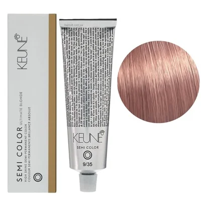 9/35 Дуже світлий блондин золотисто-махагоновий Фарба для тонування волосся без аміаку,  60 мл Demi-Permanent Color SЕМІ COLOR KEUNE