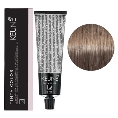 7/28 Середній блондин перламутровий мокко Фарба перманентна для волосся,  60 мл Permanent Color TINTA COLOR KEUNE