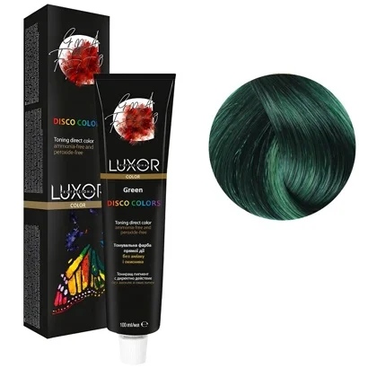 Зелений (Green) Тонувальний фарбник прямої дії, 100 мл DISCO COLORS LUXOR Professional