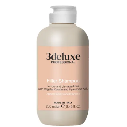 Шампунь для відновлення сухого та пошкодженого волосся, 250 мл Filler Shampoo 3deluxe Professional