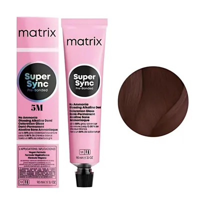 5M Тонер для волосся на лужній основі без аміаку, 90 мл SUPER SYNC  Pre-Bonded MATRIX
