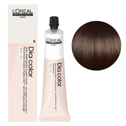 6 Фарба тонуюча на лужній основі без аміаку, 60мл Alkaline Demi-permanent cream color Dia Color L`Oreal Professionnel