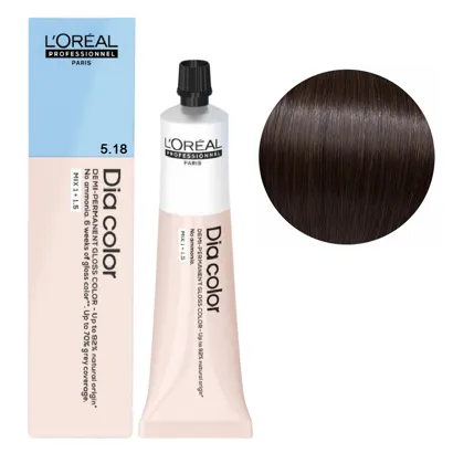 5/18 Фарба тонуюча на лужній основі без аміаку, 60мл Alkaline Demi-permanent cream color Dia Color L`Oreal Professionnel