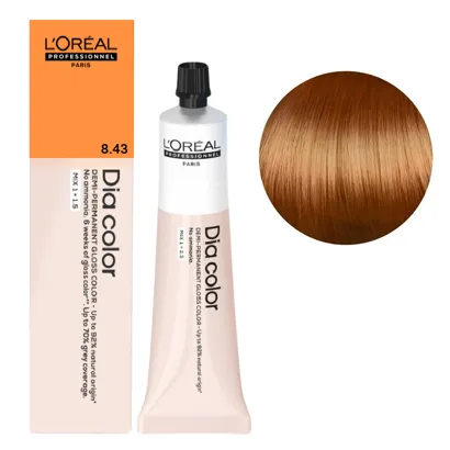 8/43 Фарба тонуюча на лужній основі без аміаку, 60мл Alkaline Demi-permanent cream color Dia Color L`Oreal Professionnel