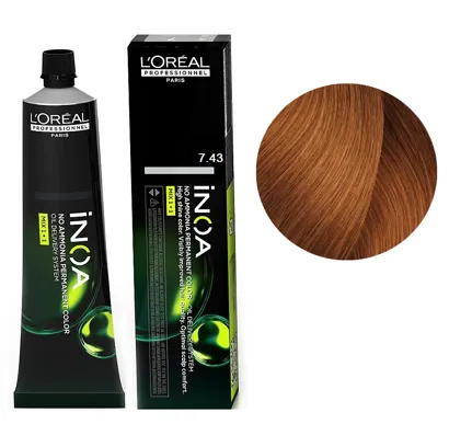 7/43 Фарба для волосся стійка без аміаку, 60мл No-Ammonia Permanent Color  INOA L`Oreal Professionnel 