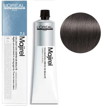 7/1 Блондин попелястий Фарба для волосся стійка, 60 мл  Majirel  L`Oreal Professionnel l (оновлений формат)
