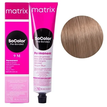 9M дуже світлий блондин мокка Крем-фарба для волосся, 90 мл SoColor Pre-Bonded MATRIX (оновлений дизайн)