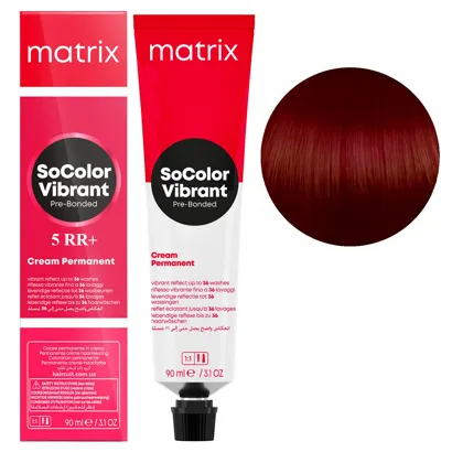 5RR+ світлий шатен червоний інтенсивний  Крем-фарба для волосся, 90 мл SoColor Pre-Bonded MATRIX (оновлений дизайн)