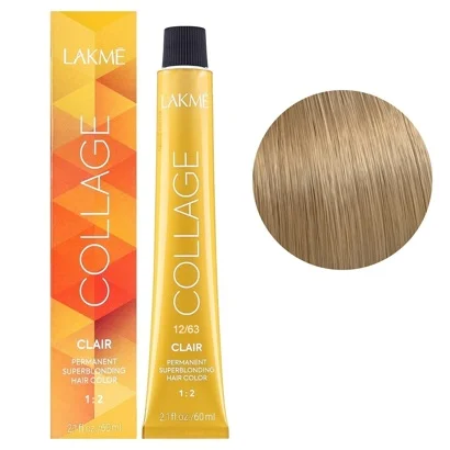 12/63 Суперосвітлюючий світло-білявий коричнево-золотистий  Крем-фарба для волосся стійка, 60 мл Permanent Hair Color COLLAGE LAКME