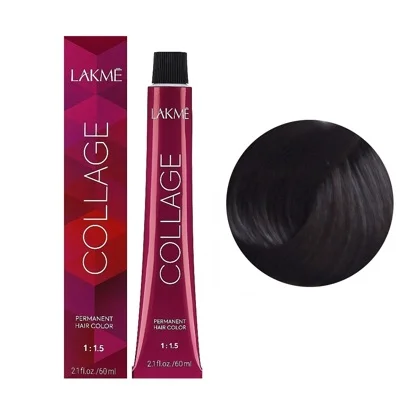 4/45 Середньо-каштановий мідно-махагоновий  Крем-фарба для волосся стійка, 60 мл Permanent Hair Color COLLAGE LAКME