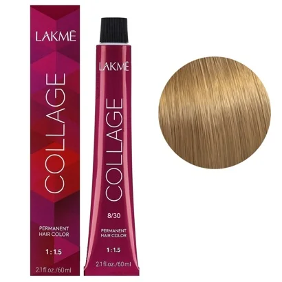 8/30 Світлий блондин золотистий  Крем-фарба для волосся стійка, 60 мл Permanent Hair Color COLLAGE LAКME