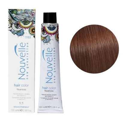 7/53 каштан Стійка крем-фарба для волосся, 100 мл Permanent Hair Color Nouvelle